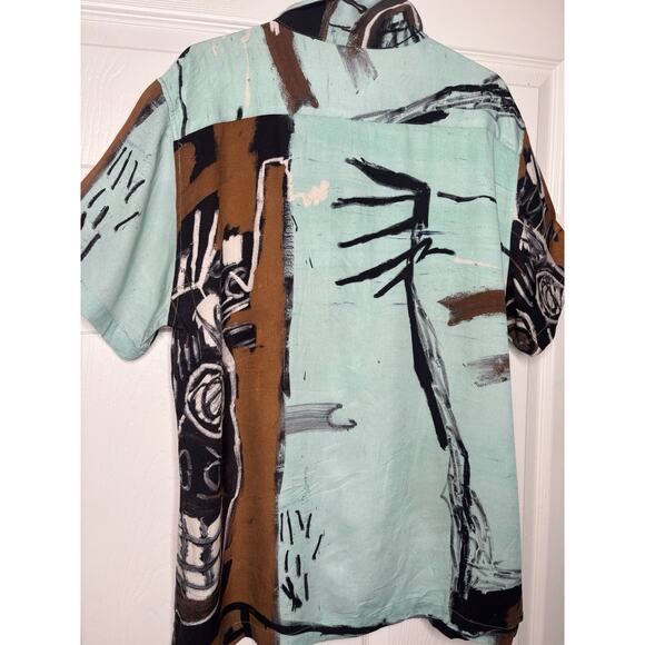 Jean Michel Basquiat x Cotton On Mens Abstract -bold Print- African Shirt Sz M - Picture 7 of 7